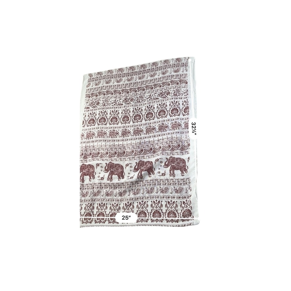 Boho Elephant Infinity Scarf Burgundy Ivory Lightweight Gauze Loop Scarf - Picture 9 of 9